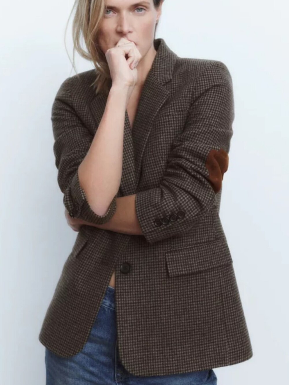 ZARA Wool Blend  Blazer Brown Size L - Picture 10 of 16